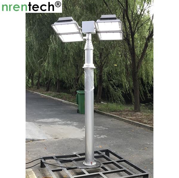 12m pneumatic telescopic mast lighting tower 6x120W LED mounted for fire tender lighting tower
