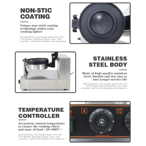 Усовершенствованный бутерброд с мороженым вафлем Панини пресс-мастер мороженого производитель бургер НЛО для коммерческих