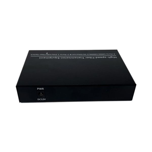 Industrial 10G Dual SFP Fiber Media Converter With 4×2.5G RJ45 Ports