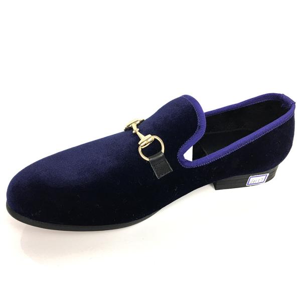Handmade Black Velvet Loafer Shoes Embroidered Red Bottom Flat Mens Shoes