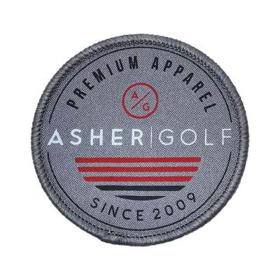 Sew On Brand Name Logo Patches Twill / canvas material With Merrow Border