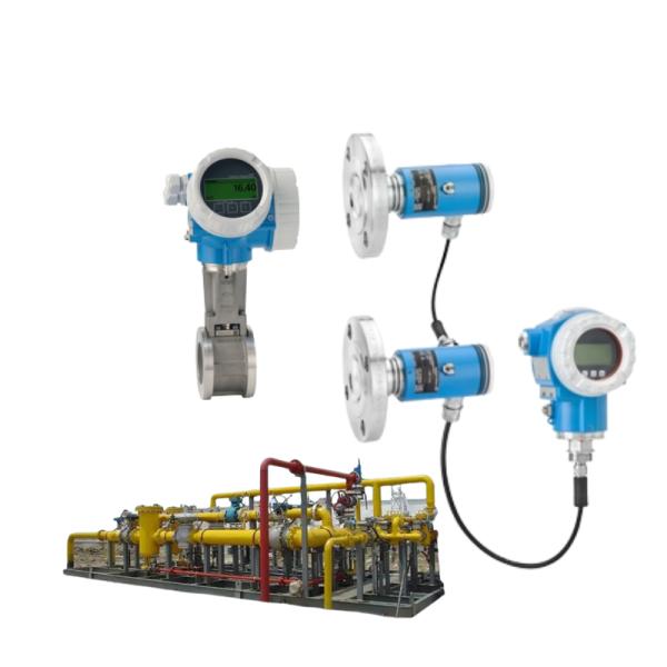 Pressure/flow control unit with Endress+Hauser Proline Prowirl D 200 vortex flowmeter and Cerabar FMD72 pressure transmitter