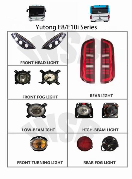 yutong bus spare parts head lamp head light for Yutong U12 E8 E10