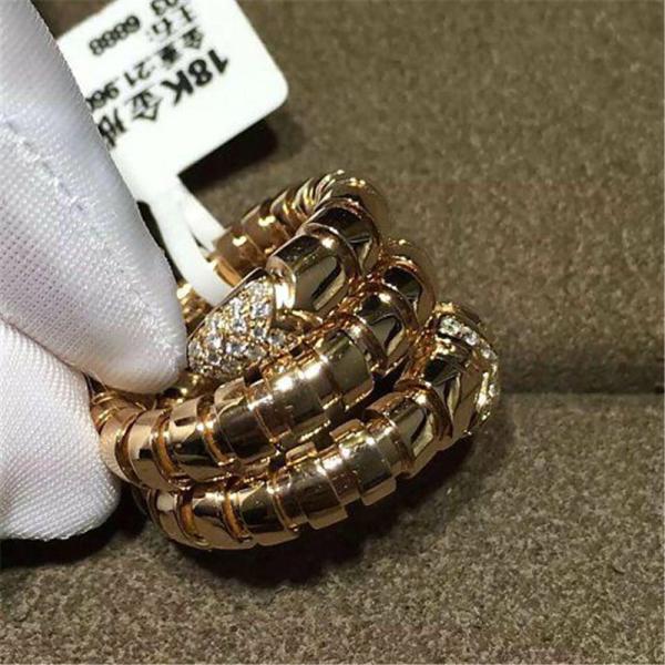 Luxury jewe factory serpenti series ring 18k white gold yellow gold rose gold diamond  ring