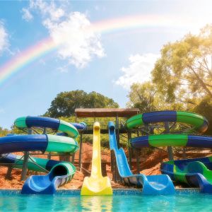 Open Spiral Water Slide Combination Fiberglass Rides Game Use For Outdoor Family Swimming Pool Aqua Park Customized 2D Design