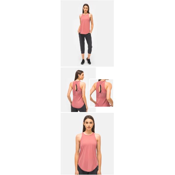 250gsm Mesh Fitness Loose Fit Activewear T Shirts Yoga Tank Top Hollow Back Vent