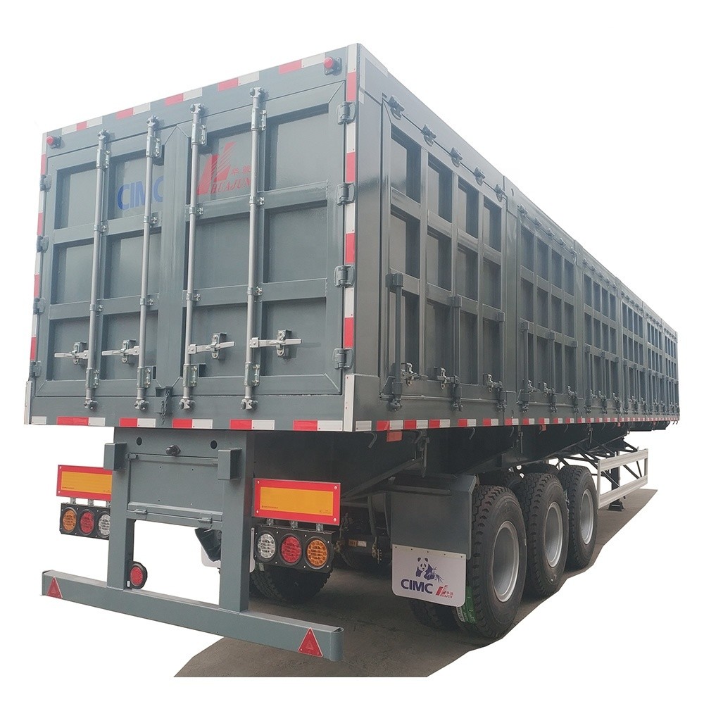 80 Tons Hydraulic Double Side Dump Tipping Truck Cargo Semi Trailer with 12.00R20 Tires