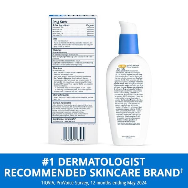 AM Clean Mineral Skin Brightening Sunscreen Facial Moisturizing Lotion SPF30 3oz