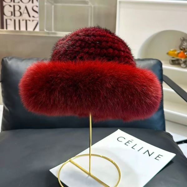 Faux Mink Faux Fox Fur Warm Fisherman Hats