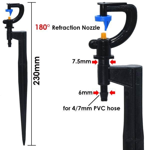 Sistemas de extinção de incêndios de uma irrigação de 180 graus micro em pulverizadores molhando da estaca de 20cm