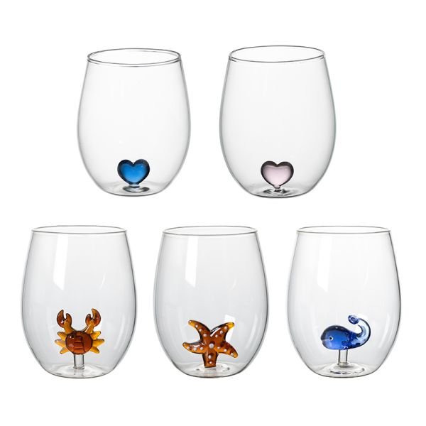 Egg Shape 500ml Juice Drink Glass Cup Customized Logo With 3D Animal Fruit Design