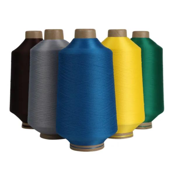 150D/48F Dope Dyed Colors Red Blue White Black Grey DTY 100% Polyester Yarn For Knitting Weaving