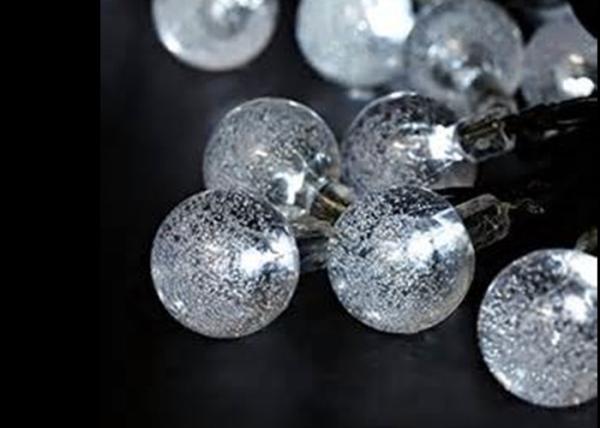 Luzes feericamente solares da corda do diodo emissor de luz da bola de cristal de 19,7 Ft para a decoração do feriado