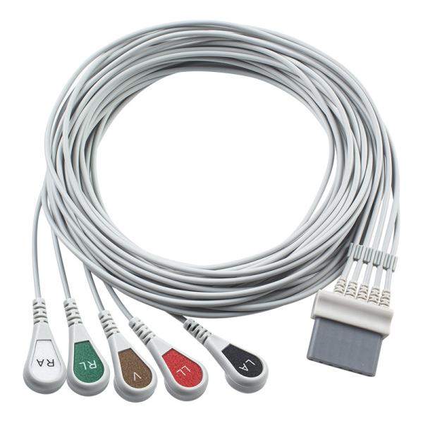 Schiller ECG Cables and Leadwires 7pin Connector ECG Cable 5 Lead IEC snap grabber