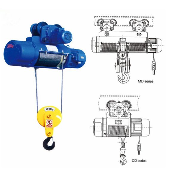 10 Ton Single Speed CD Electric Wire Rope Hoist With 1 Year Warranty