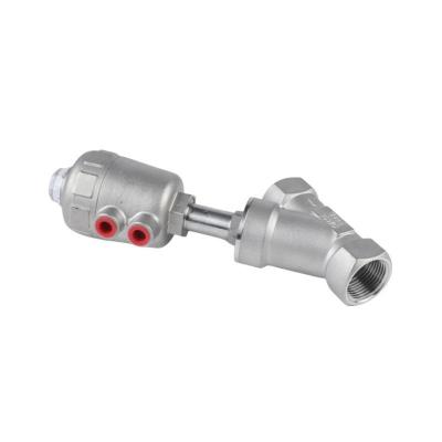 SS304/316 válvula de banco de ângulo pneumática com ligação de fio/braço/soldadura/flange de aço inoxidável completo