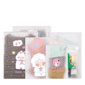 Thickened PE Cartoon Kindergarten Clothing Ziplock Bags with Gravure Printing for Socks and Shoes Storage