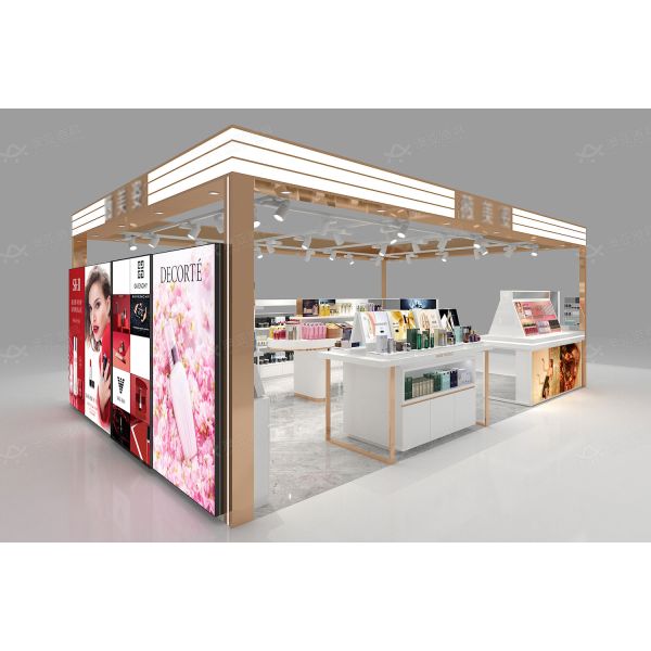 BKC032 Customized Cosmetic Showcase Design Kiosk Perfume Shop Design for Center Display Rack for Beauty