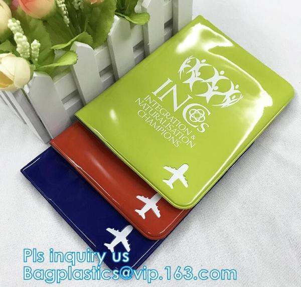shinny promotion PVC Passport cover or Passport Case, PU and PVC grid card holder with zipper passport cover, Passport C