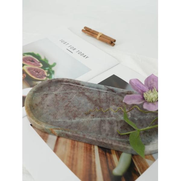 Brazil Rhine Green Marble Tray Contemporary Handcrafted Wear Resistant