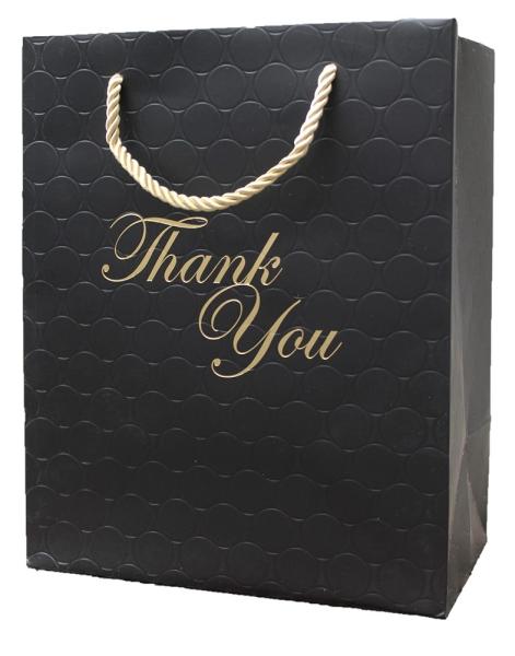 Large Luxury Custom Black Shopping Paper Bags For Gift Packaging Jewelry Clothes Boutique