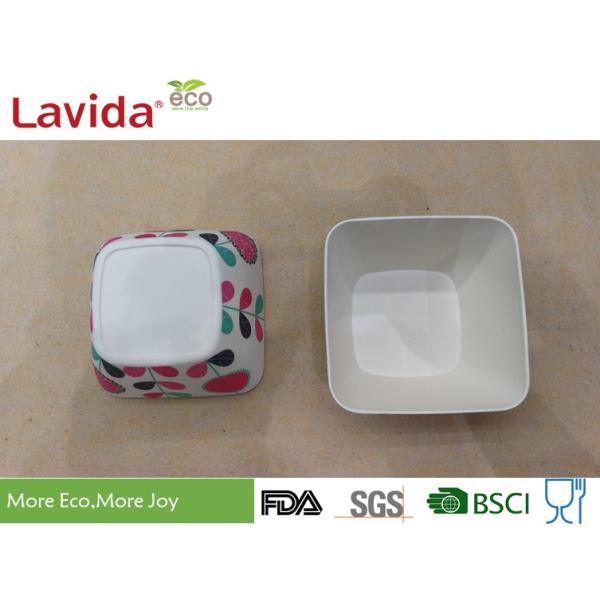 Hand Drawn Leaf Bio Bamboo Fiber Bowls , Lightweight Picnic BBQ Disposable Bamboo Bowls