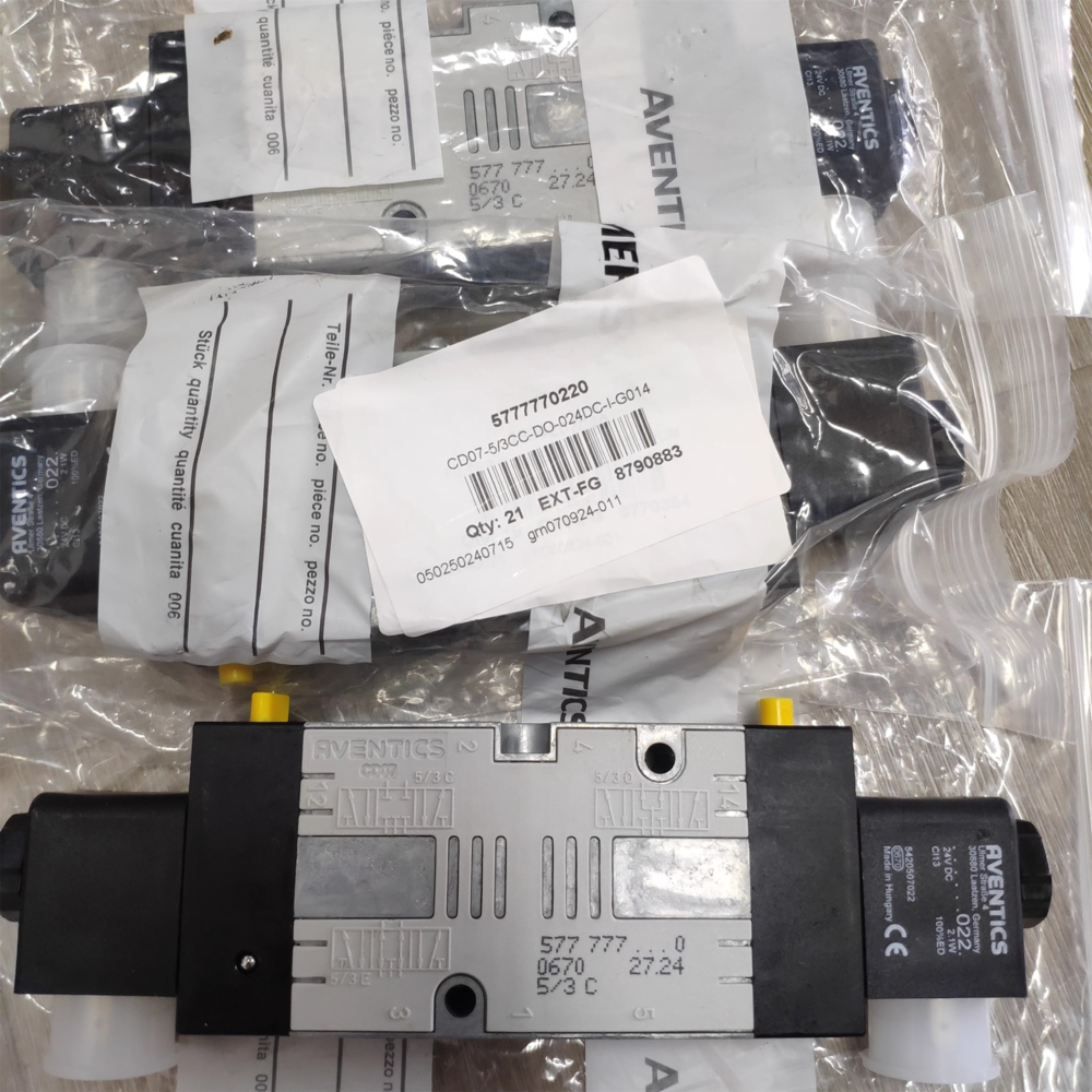 Bistable Latching Air Solenoid Valve G1/4 AVENTICS 5776275280 5/2‑Way Double Coil 230V AC CD07 1200 L/min Flow Capacity