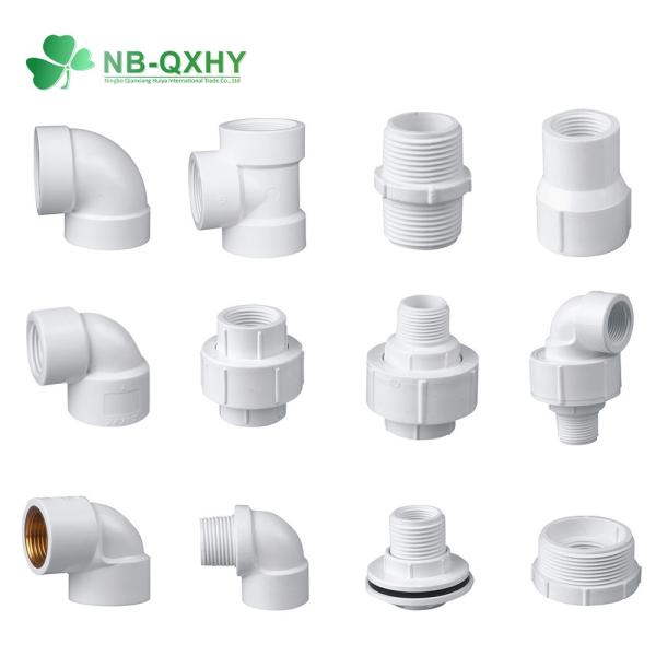 Glue Connection PVC Plastic Elbow UPVC BS Thread Fittings for Pipe 1/2- 4 Inch
