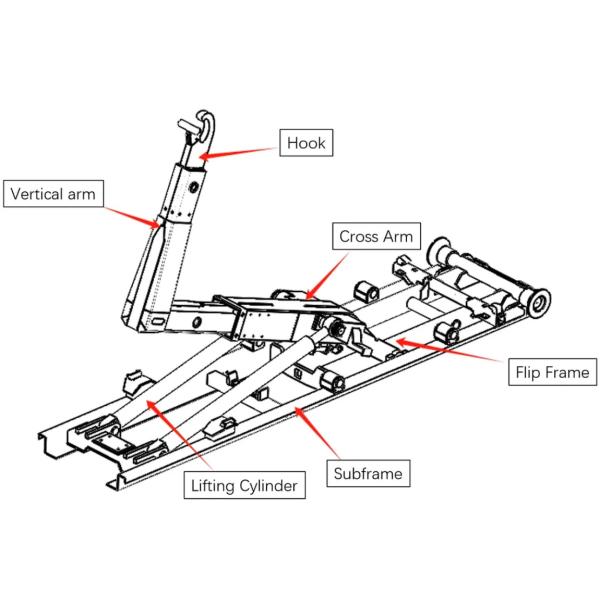 10tons 125m3 Hook And Lift Truck With DFH1180EX8 Chassis Efficient Operating