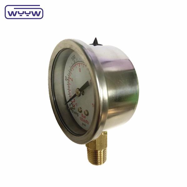 50mm Vacuum Compound Pressure Gauge 2 Glicerina de preenchimento de óleo hidráulico Pressure Gauge 1-3 Bar