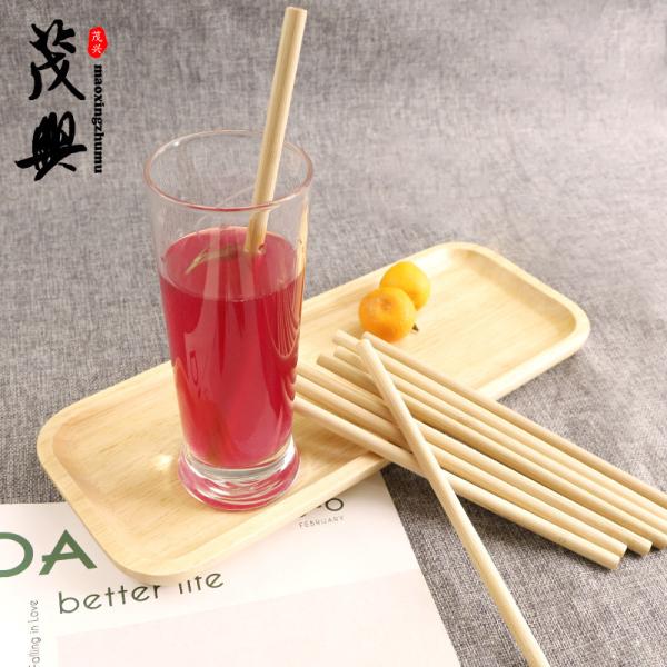22.5cm Natural Disposable Bamboo Straws For Coffee Beverage Cocktail Tea