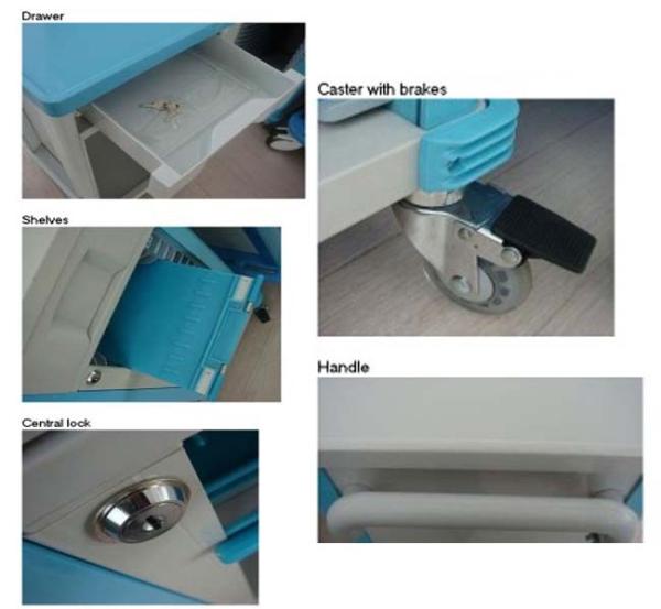 20 Shelves Abs Plastic Hospital Medical Trolley Medical Record Holder Trolley (ALS-MT109)
