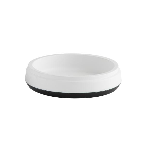 Белый полирезиновый ванный комплект с черной насосной головкой 12 х 2,6 см мыльная поднос для душа