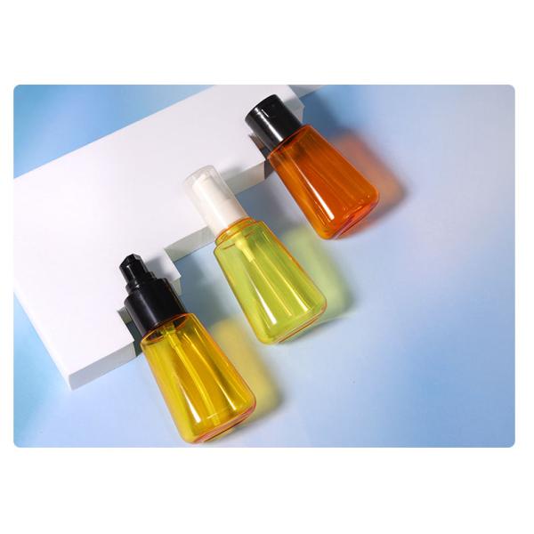 PET Clear Lotion Bottle Cosmetic Hair Oil Empty Bottle 70ml With Black Pump Head