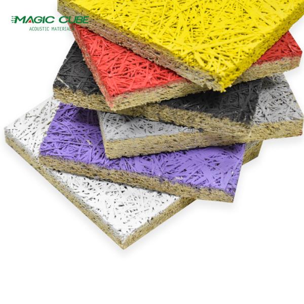 2024 Wool Sound Absorption Board Wood Wool Acoustic panel for wall and ceiling decoration wood wool acoustic wall panel