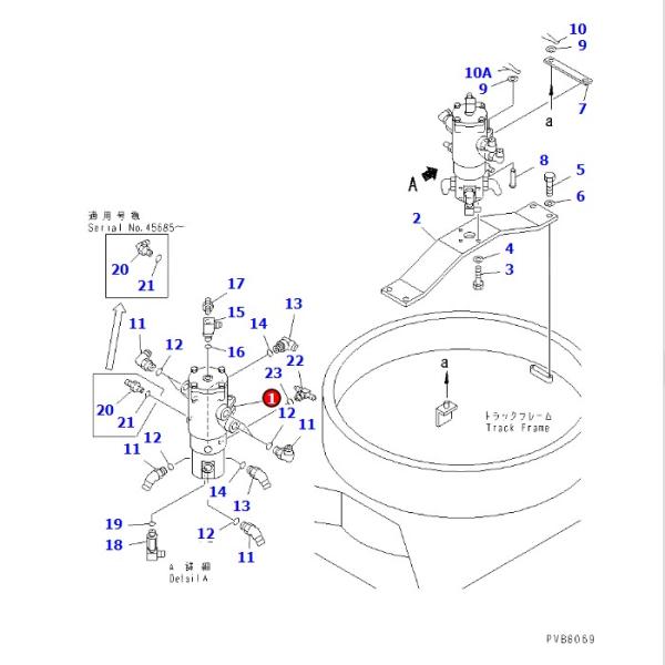 PC100-6 PC120-6 Excavator Swivel Joint Assy 703-08-00110
