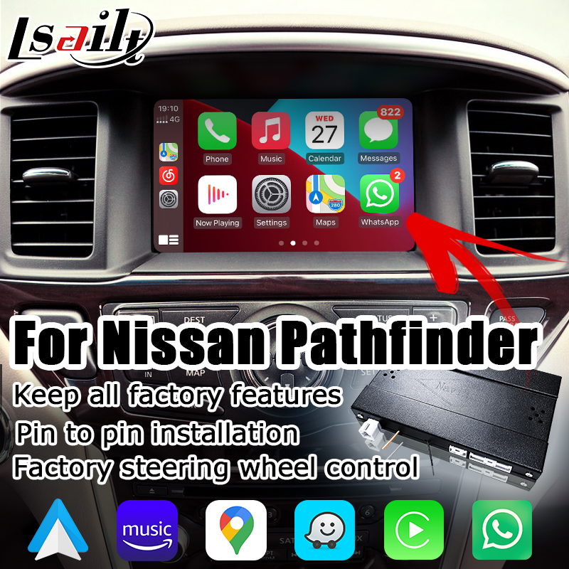 Коробка навигации беспроводного андроида Carplay автоматическая для Nissan Pathfinder R52 2017-2021