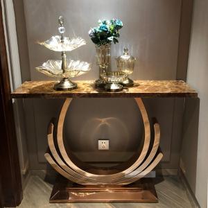 Titane moderne de luxe de meubles d'Odette Marble Top Hall Table pour le salon