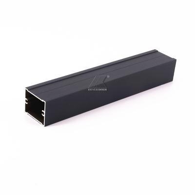 Rectangular Powder Coating Aluminium Tube Profiles Double Inner Grooved 1.5mm