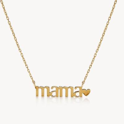26mm 18K Gold Plated Necklace MAMA Heart Necklace For Ladies' Day
