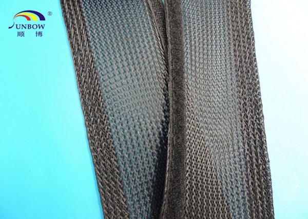 Polyster braided Mesh Expandable Sleeving with Velcro for Electrical Cables , Power Cord