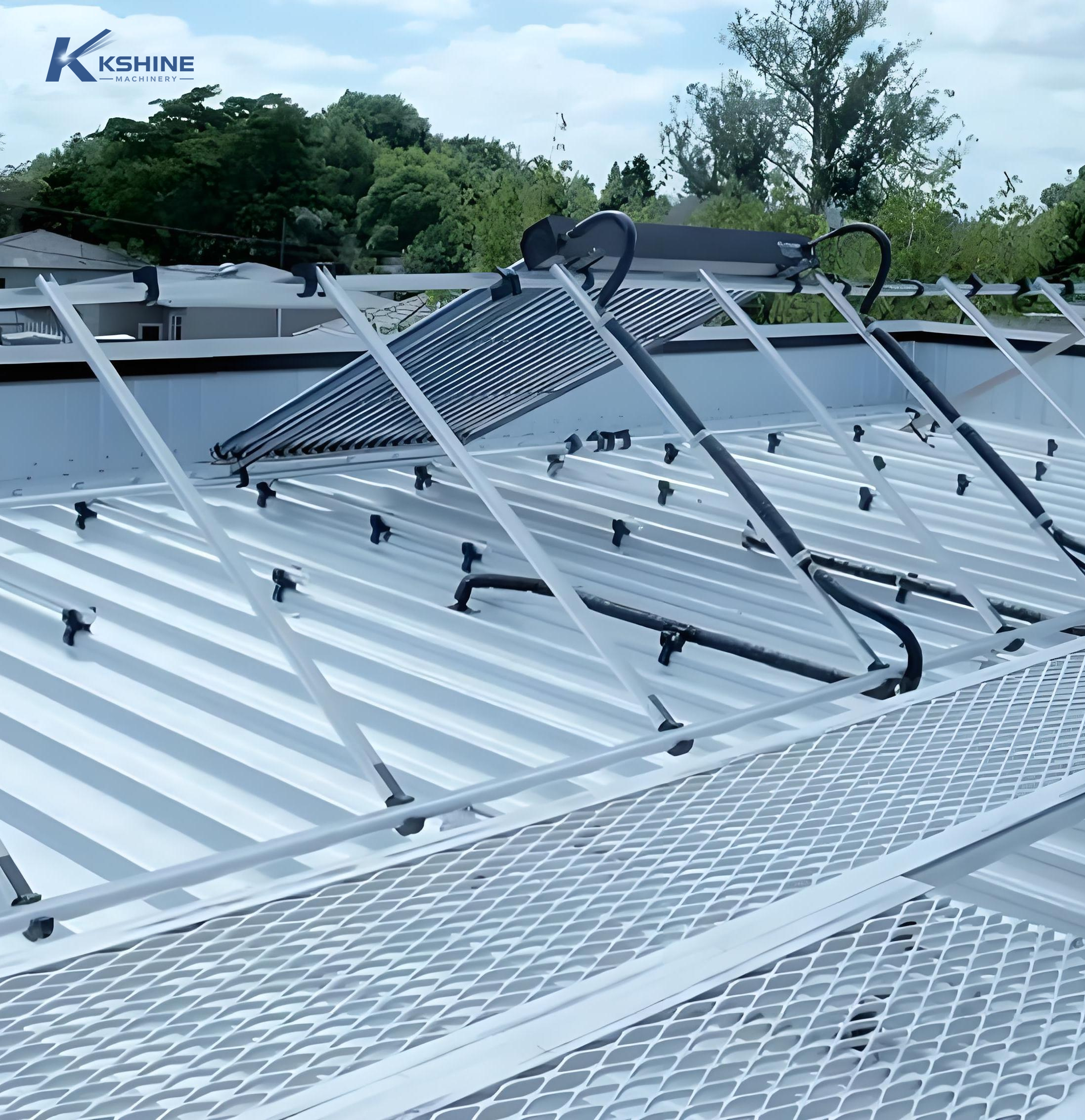 Custom Aluminum Expanded Metal Solar Rooftop Maintenance Walkway Anti-Slip Access Platform for Photovoltaic PV Inspection and Cleaning