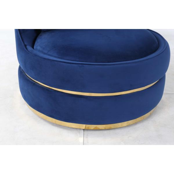 Standard Size Hotel Lobby Furniture Round Rotatable Italian Top Grade Velvet Single Lounge Chair