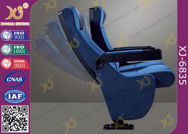 High Back Heavy Spring Fixed Theatre Seating Chairs With Plastic Cup Holder