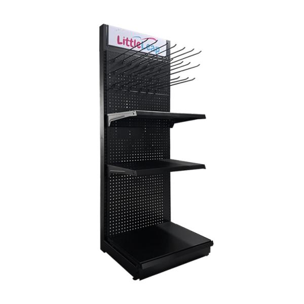 Metal Tool Display Rack For Grocery Store With Perforated Back Panel And Powder Coated Finish Loading Capacity 50-100kgs