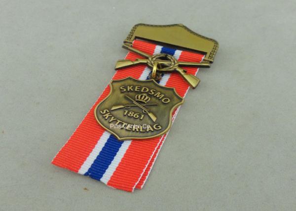 Zinc Alloy Military Awards Medals , 3D Die Casting Short Ribbon Medallions