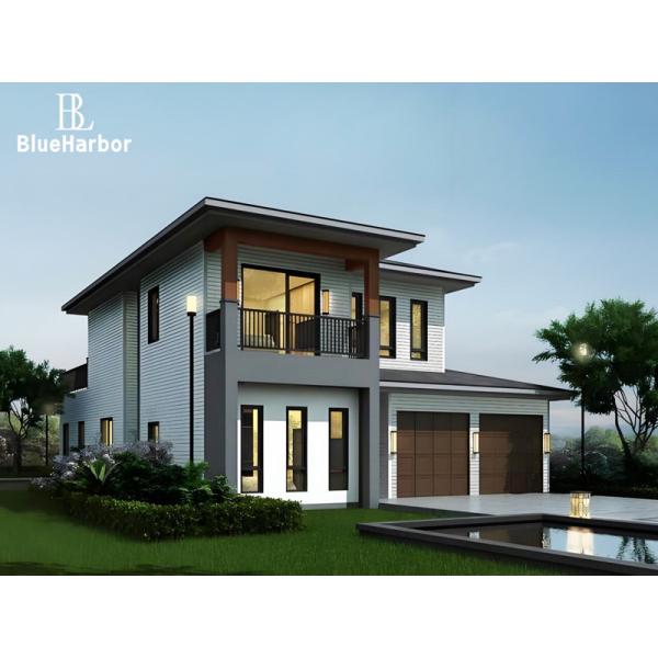 装飾された鋼鉄製プリファブリックハウスキット / 軽鋼製プリファブリックハウス