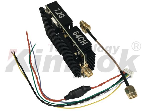 Kimpok Ultra Long Range 7.2G 10W VTX Drone Accessory Video Transmitter Switchable Power UAV VTX 64CH Image Transmission Shenzhen Made