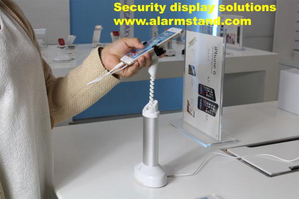 COMER anti-theft alarm for iphone6 security mobile phone charging stands with adapters, cable hidden