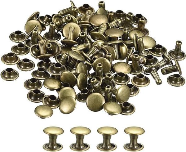 DIN Standard Brass Metal Mushroom Head Rivet Stud Double Cap Garment Rivet For Leather